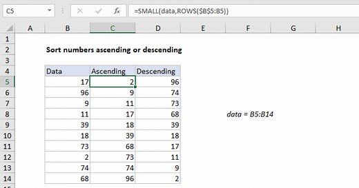 Sort numbers ascending or descending