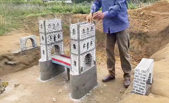 Construction of the mini Tower Bridge London