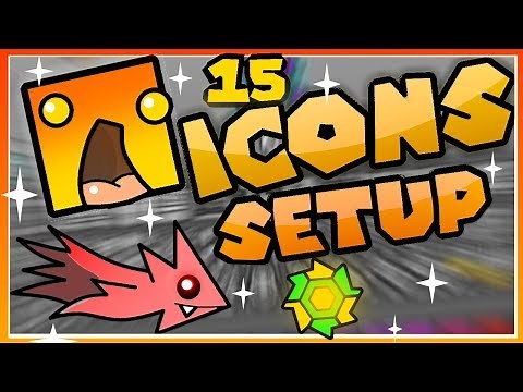 15 COOL ICONS SETUP IN GEOMETRY DASH 2.11!