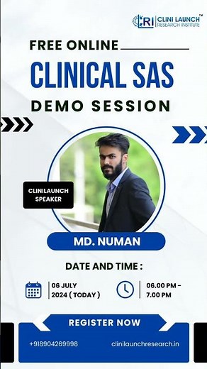 Clinical SAS- Free Demo Class | CliniLaunch