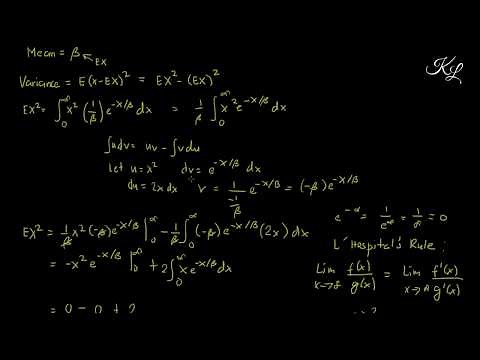 Exponential Distribution - Derivation of Mean, Variance & Moment Generating Function (MGF) (English)