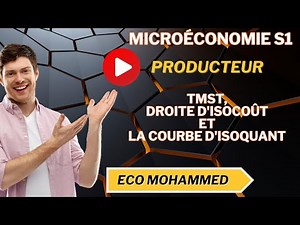 TMST, droite d'isocoût et la courbe d'isoquant , Micro économie S1, Producteur