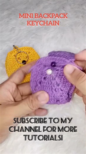 Mini Backpack Keychain #crochet