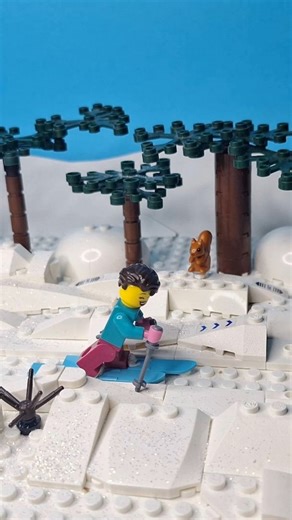 Karkkis & co on Instagram: "I love cross country skiing and we finally have enough snow so I can test my new skis! I hope they are as good as these Lego skis! I often take away my gloves while skiing because my hands are always get so warm after a few kilometres. But looks lile my sigfig lost her beanie instead of her gloves! #lego #legoanimation #legostopmotionanimation #stopmotionanimation #skiing"