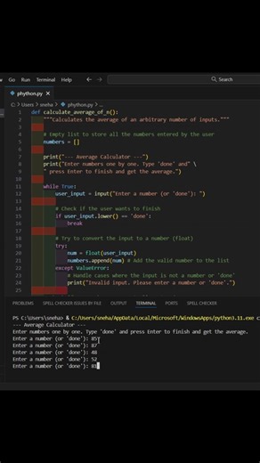 "Find Average in Python: Loop, sum(), Input, List ,#coding #python #education