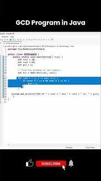 GCD Program in Java | Find Greatest Common Divisor Using Loop & Euclidean Method