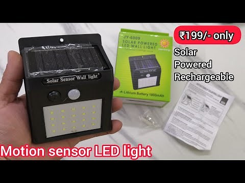 Solar Powered Motion sensor led wall light unboxing