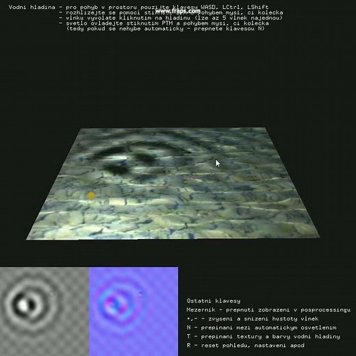 OpenGL GLSL Water Ripple Effect - Parallax mapping, Blinn-phong shading model