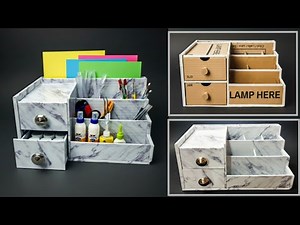 DIY | Making Desktop Organiser With Cardboard | Pen Holder Organiser | EKAA ARTISTRY