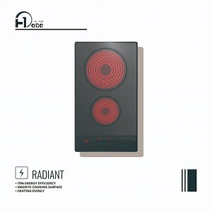 [Hot Item] Built in 2 Burner Electric Radiant Cooktop in 9 Power Levels 3000W with Touch Control