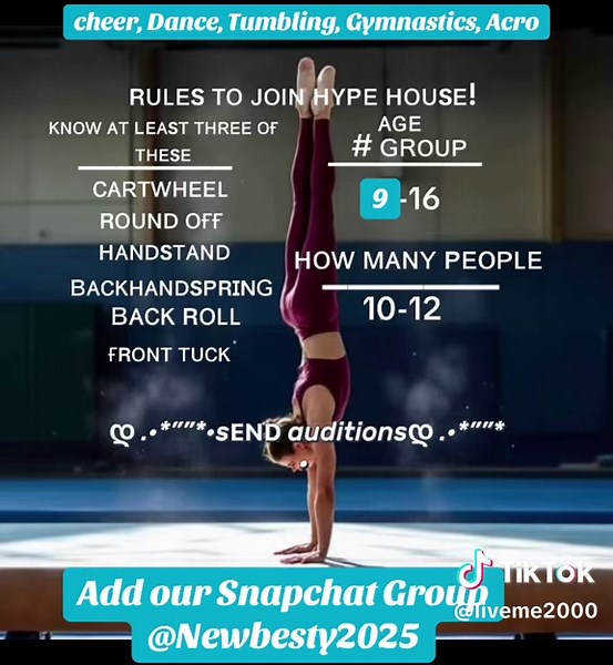 Open Auditions for Acro Tumbling Dance