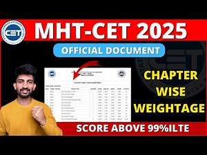 Mhtcet Official Chapter Wise Paper Pattern 2025 | mht cet chapter wise weightage 2025