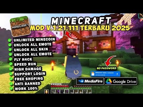 Minecraft Mod V.1.21.111 Terbaru 2025 | Unlimited Minecoin, Unlock All Skin