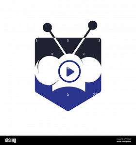 Chef play vector logo design. Cooking video logo design concept Stock Vector Image & Art - Alamy