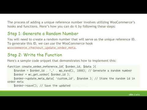 How to Add a Unique Reference Number to Your WooCommerce Orders