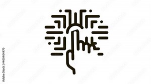 Biometric Fingerprint Verification Icon Animation. black Biometric Fingerprint Verification animated icon on white background