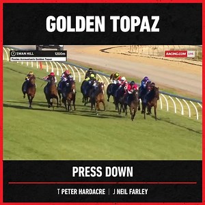 26K views · 160 reactions | That was impressive! ⭐️ Press Down blows them away in the Golden Topaz at Swan Hill  | Racing.com | Facebook