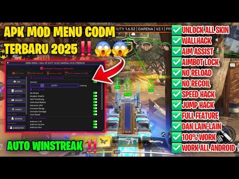 CODM MOD MENU GARENA TERBARU 2025 ANTI BANNED – CHEAT CODM UNLOCK ALL SKIN WALL HACK AUTO AIM GRATIS