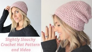 Free Slouchy Crochet Hat Pattern with Video tutorial and instructions