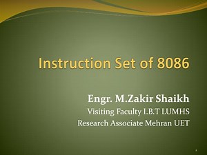 Instruction Set of 8086 - SlideServe