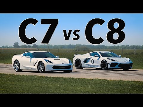C8 Corvette vs C7 Corvette | Drag & Roll Race Comparison