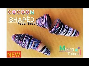 New Cocoon Shape Bead making tutorial//With a few steps🙂🤔 #paperbeads #schoolprojects #papercrafts