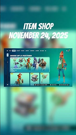 Fortnite Item Shop Today (November 24, 2025) | New Birds skins ! 🐦