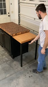 Kitchen Island with Pull Out Table | Hess Carpentry & Woodwork LLC