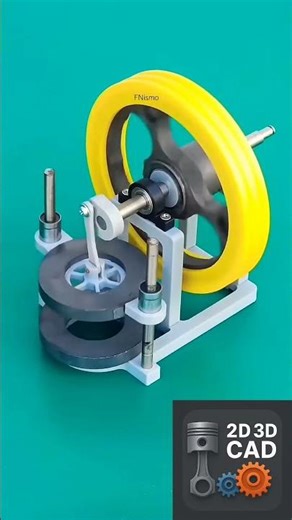 Amazing Flywheel & Crank Mechanism | Smooth 3D Mechanical Motion Explained #automobile #caddesign