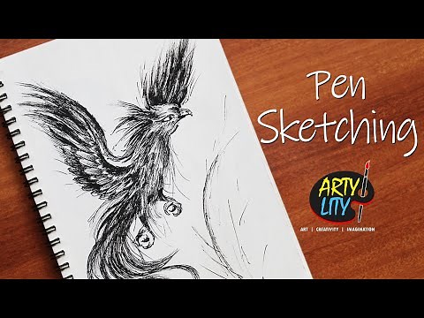 How to Draw & Sketch Bird Phoenix | Phoenix Drawing & Sketching | Pen Sketch | How To Draw Bird