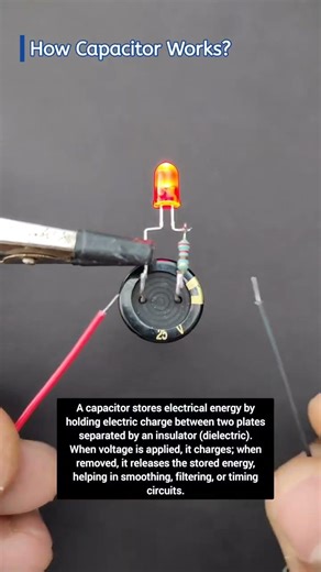 How Capacitors Work (Simple Explanation for Beginners)#Capacitor #ElectronicsBasics #HowItWorks