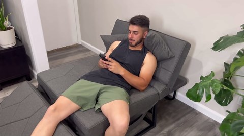 Convertible Sofa Bed with 5-Level Adjustable Backrest, 74" D x 28" W 4-in-1 Folding Ottoman Sleeper Chair Bed, Modern Single Futon Couch for Living Room Apartment Dorm Small Space, Dark Grey