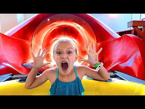 Trinity Faces Her Fears! Giant Waterslide!!!