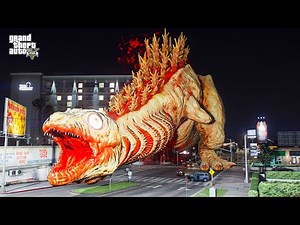 GTA 5 - Shin Godzilla (Second Form) Attacks The City