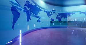 World Map With Studio Background 4k
