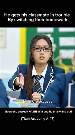 He gets his classmate into trouble by switching her homework with his