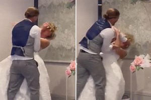 Viral TikTok of groom smashing wedding cake in bride’s face ignites internet