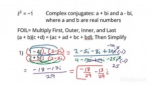 How to Divide Complex Numbers | Algebra | Study.com