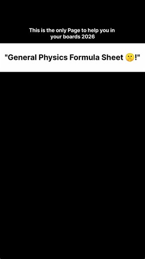 Gourav Yadav on Instagram: ""General Physics Formula Sheet 狼!" . . Follow for more "