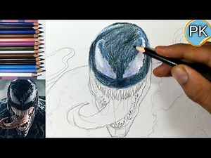 Venom Realistic coloring || With color pencil || how to Color venom easy ||