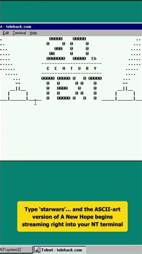 A New Hope for Your Command Prompt: Watching Star Wars via Telnet on NT #techretro #starwars