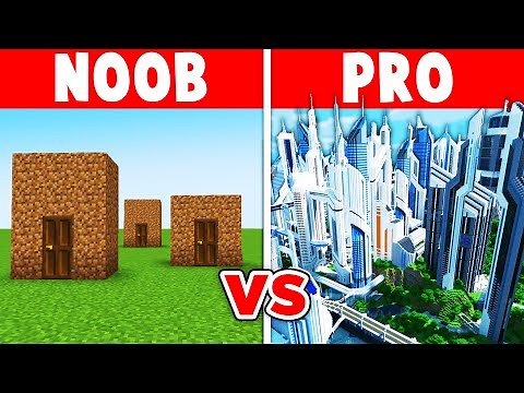 Minecraft NOOB vs HACKER: CITY BUILD CHALLENGE
