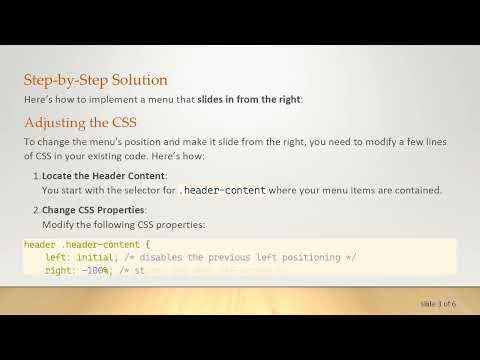 How to Make Your Menu Slide In from the Right and Stick to the Side of the Page