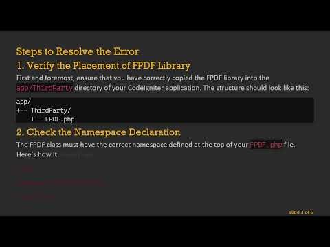 Resolving the Class 'FPDF' not found Error in CodeIgniter 4.0.3 PDF Generation