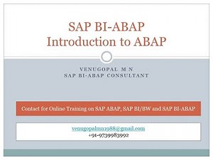 SAP BI-ABAP: Introduction to ABAP for BI/BW Consultant
