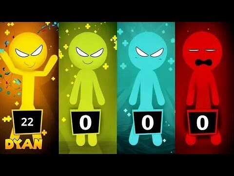 “Yellow Stickman 22 Points 🔥 Funny Stickman Battle”