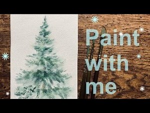 How to paint a watercolor Christmas Tree. Watercolor Christmas Tree tutorial. Christmas card.