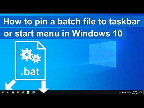 How to pin a batch (.bat) file to the taskbar or start menu in Windows 10