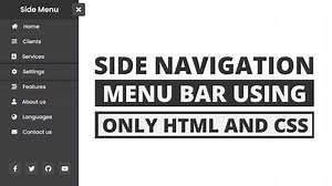 Animated Sidebar Menu using only HTML & CSS | Side Navigation Menu
