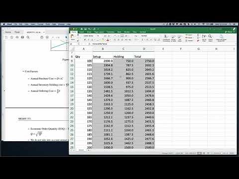 EOQ with MS Excel